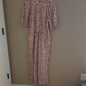 Floral Jumpsuit with Tie Waist